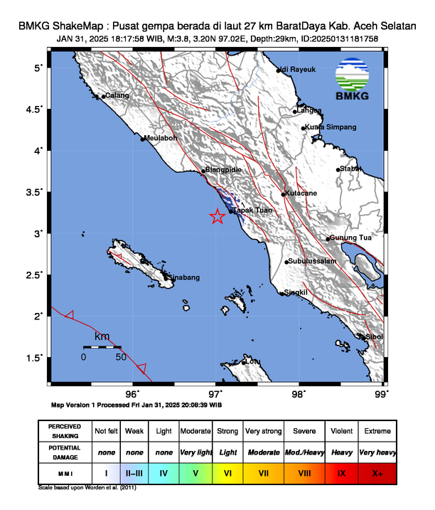 Peta Shakemap Gempa