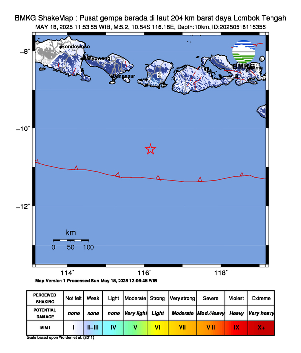 informasi gempa bumi region 3