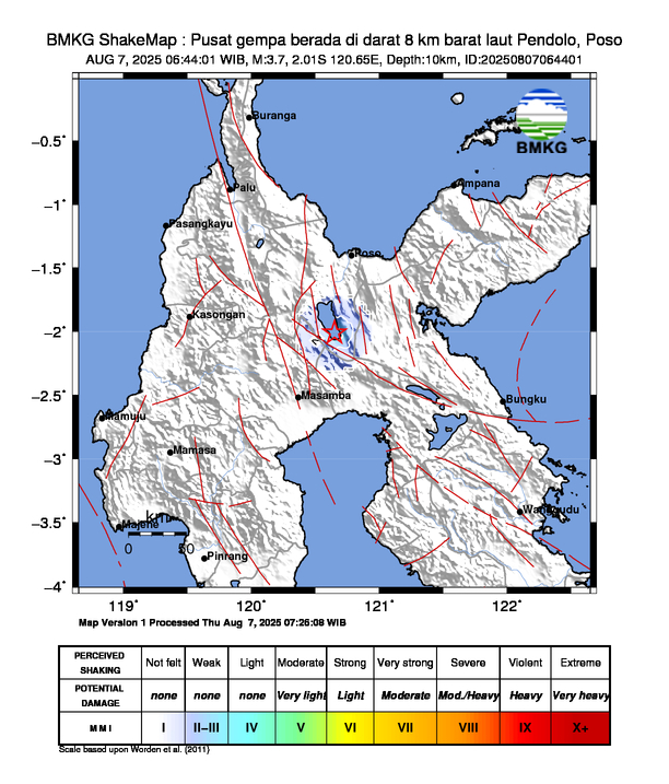 Shakemap Gempa