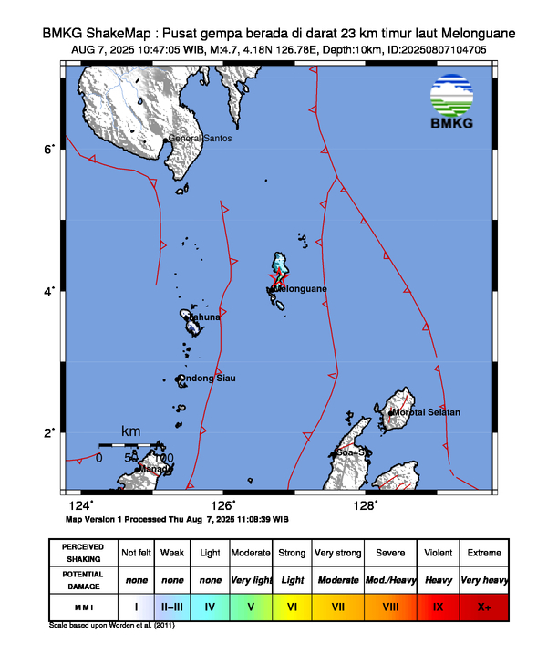 Shakemap Gempa