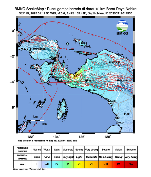 Shakemap Gempa