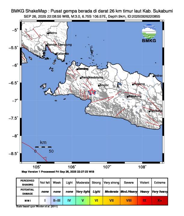 Shakemap Gempa
