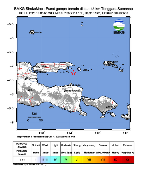 Shakemap Gempa