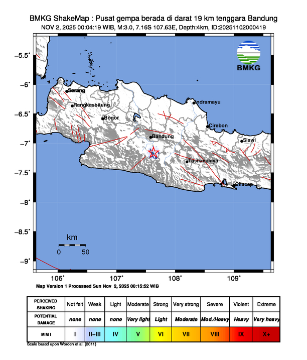 Shakemap Gempa