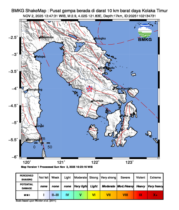 Shakemap Gempa