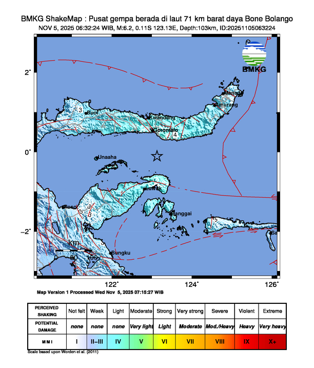 Shakemap Gempa