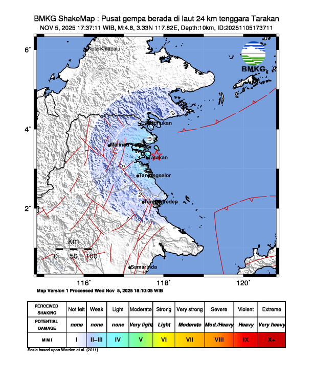 Shakemap Gempa