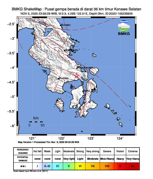 Shakemap Gempa