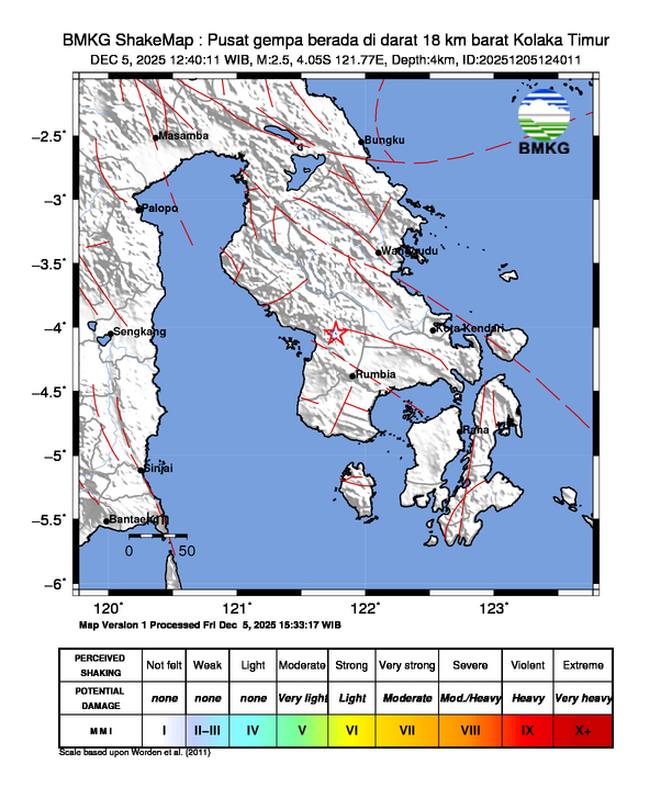 Shakemap Gempa