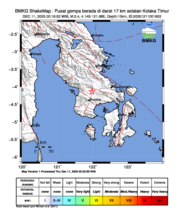 Shakemap gempabumi