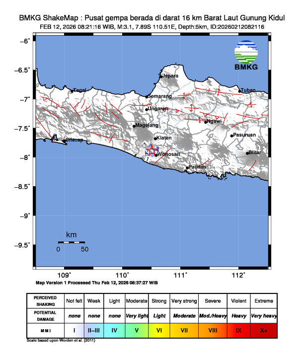 Shakemap Gempa
