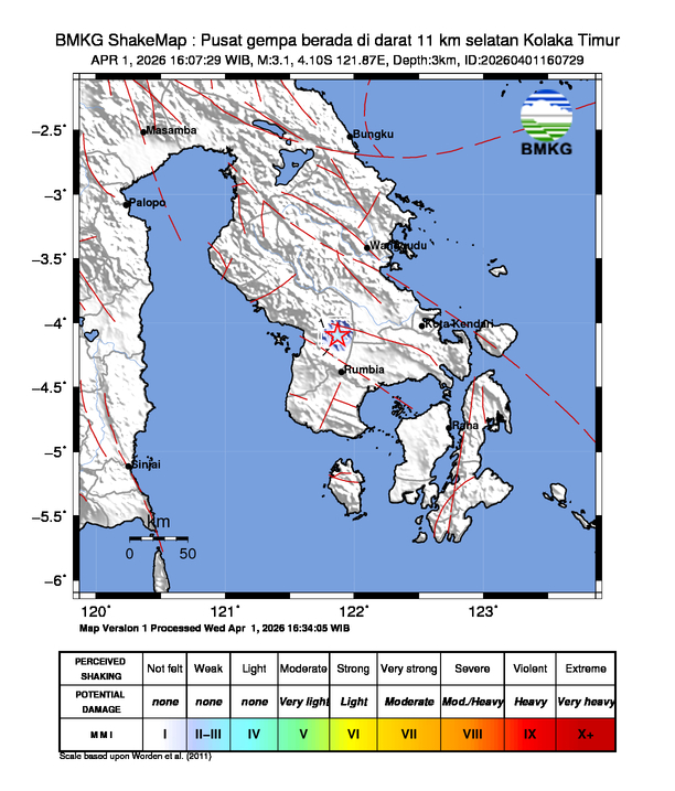 Shakemap Gempa