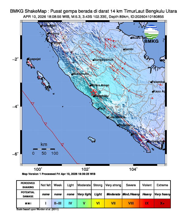 Peta Guncangan Gempabumi