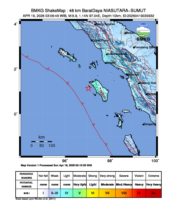 Shakemap gempa M5.9 NIASUTARA-SUMUT