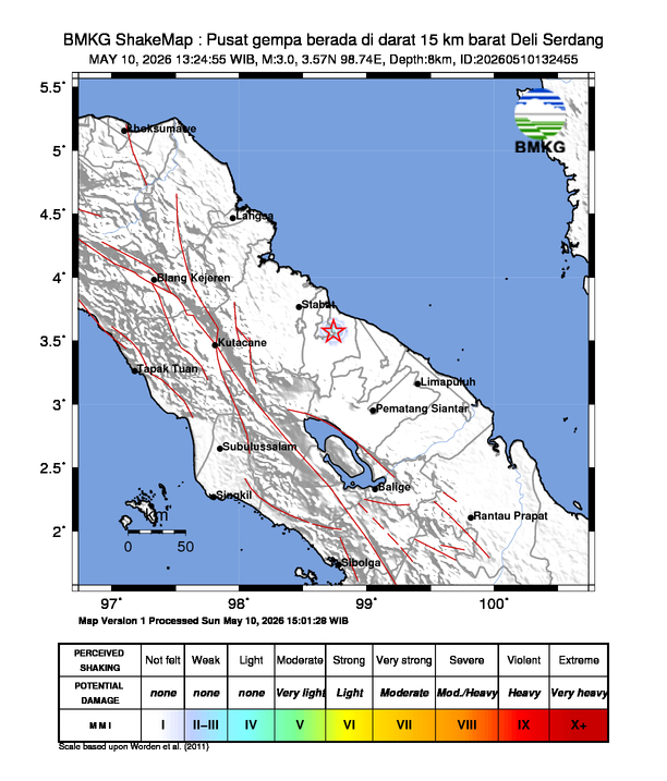 Shakemap Gempa