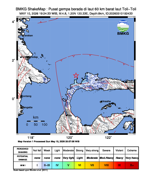 Shakemap Gempa