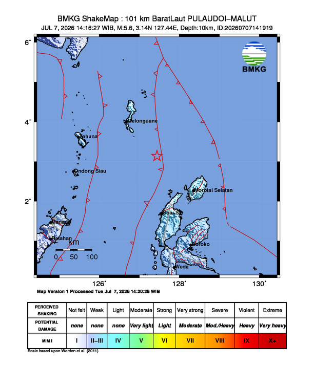 Gempa M5.6 Guncang PULAUDOI-MALUT 8 Shakemap gempa M5.6 PULAUDOI-MALUT