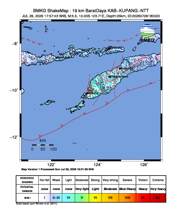 Gempa M5.5 Guncang Kota Kupang, Nusa Tenggara Timur 8 Shakemap gempa M5.5 Kota Kupang, Nusa Tenggara Timur