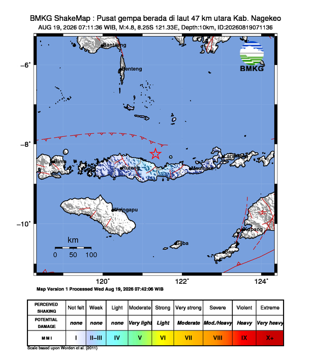 Gempa M4.8 Guncang Kab. Nagekeo 8 Shakemap gempa M4.8 Kab. Nagekeo